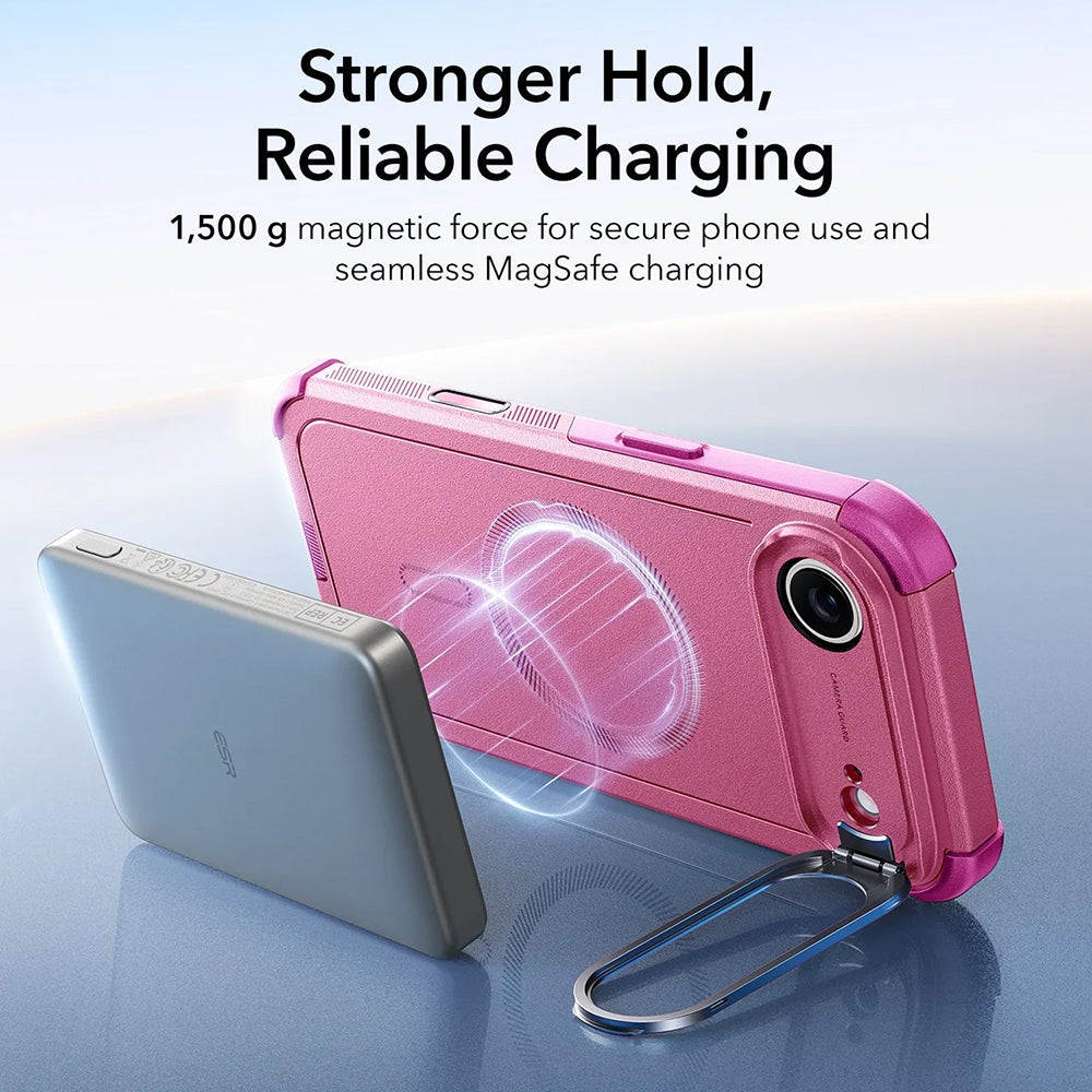 Funda MagSafe para Apple iPhone 17 Air, ESR, Cyber Armor Kickstand, Rosa