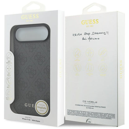 Funda MagSafe para Apple iPhone 17 Air, Guess, 4G Charm Cradle, Negra