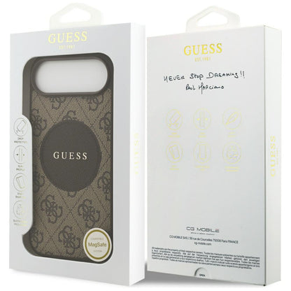 Funda MagSafe para Apple iPhone 17 Air, Guess, 4G Circle Classic Logo, Marrón