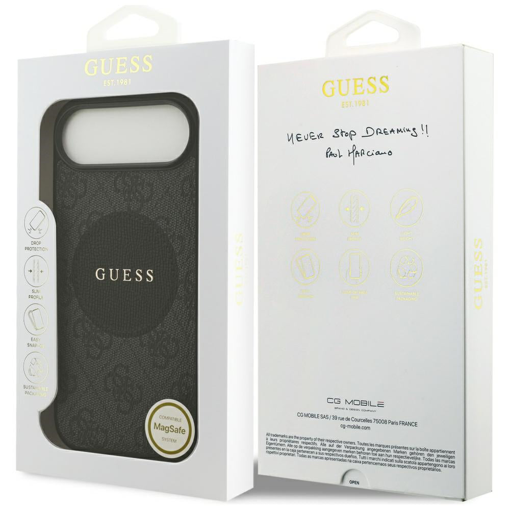 Funda MagSafe para Apple iPhone 17 Air, Guess, 4G Circle Classic Logo, Negra