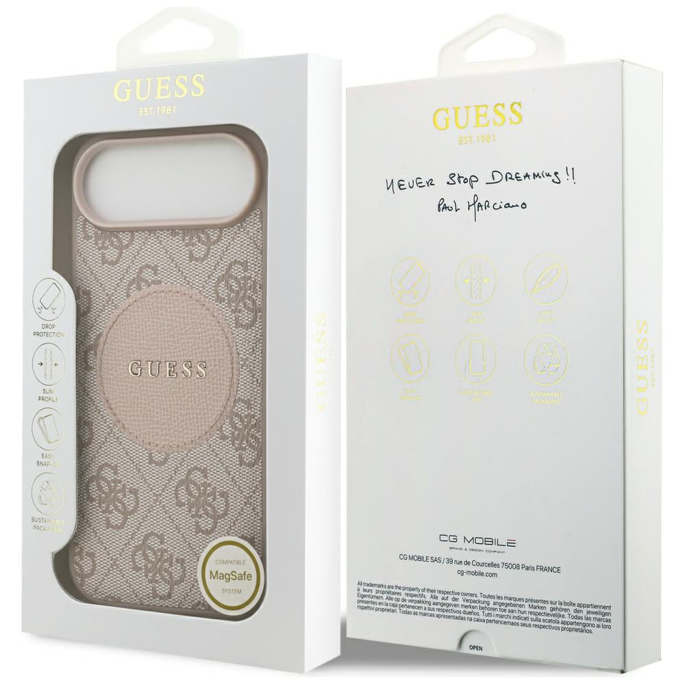 Funda MagSafe para Apple iPhone 17 Air, Guess, 4G Circle Classic Logo, Rosa