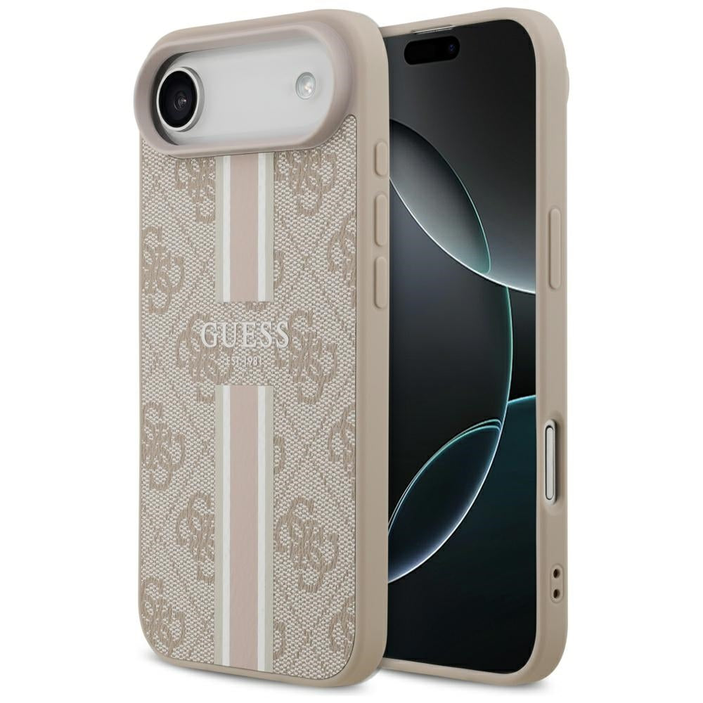 Funda MagSafe para Apple iPhone 17 Air, Guess, 4G Printed Stripes, Rosa