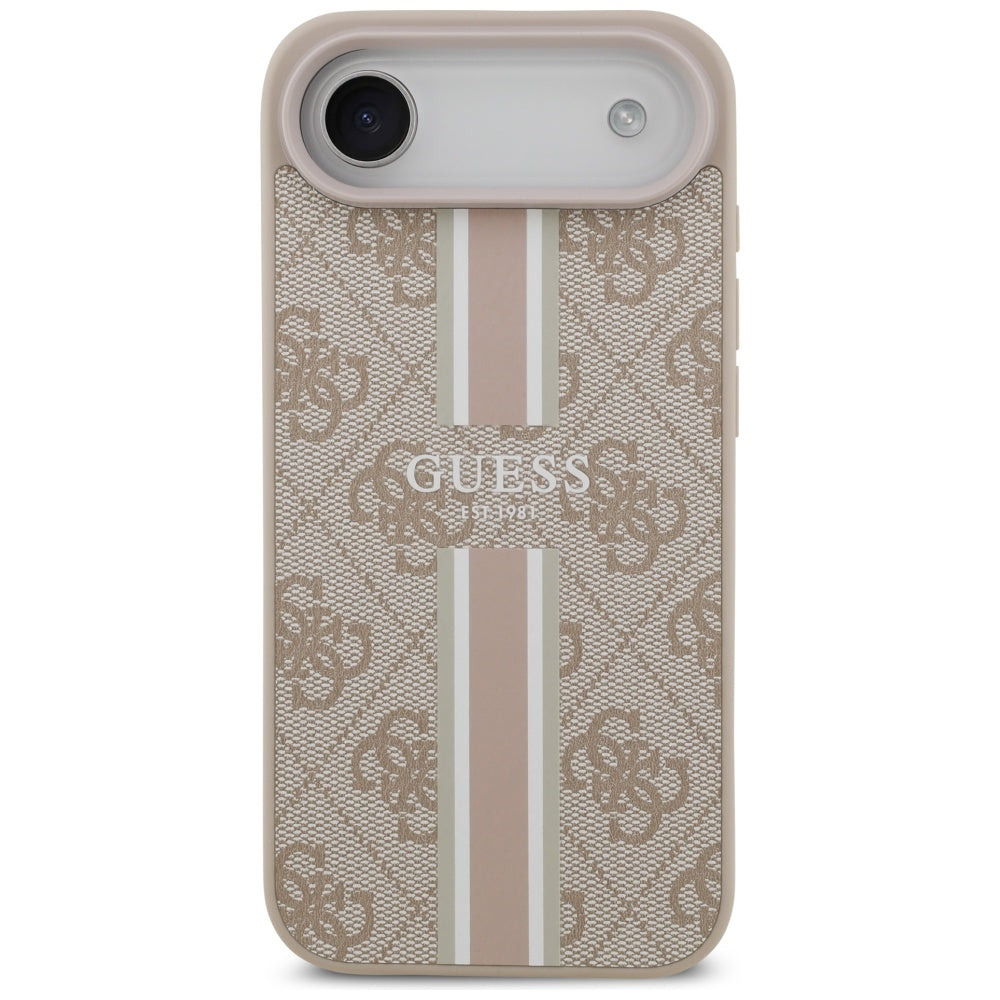 Funda MagSafe para Apple iPhone 17 Air, Guess, 4G Printed Stripes, Rosa
