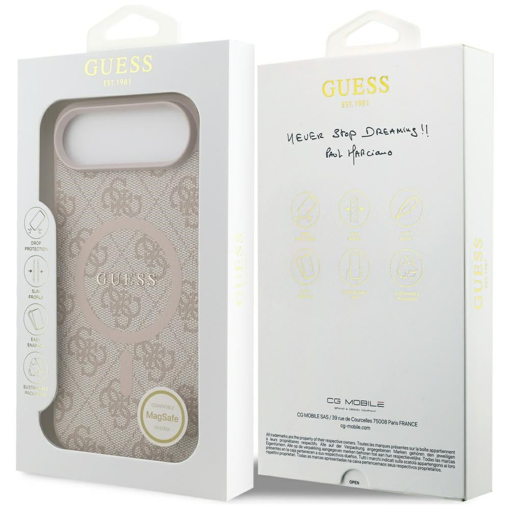 Funda MagSafe para Apple iPhone 17 Air, Guess, 4G Ring Classic Logo, Rosa