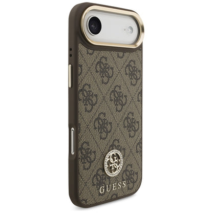 Funda MagSafe para Apple iPhone 17 Air, Guess, 4G Strass Logo con Correa Grande, Marrón