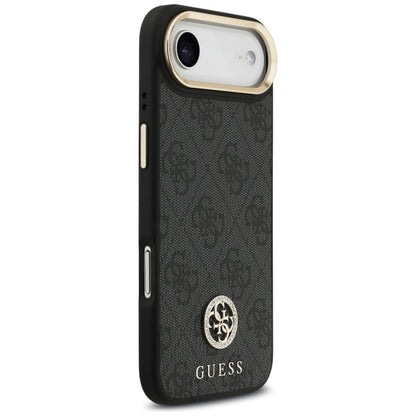 Funda MagSafe para Apple iPhone 17 Air, Guess, 4G Strass Logo con Correa Grande, Negra