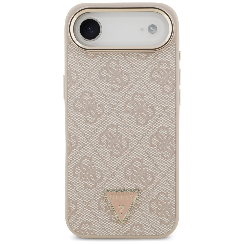 Funda MagSafe para Apple iPhone 17 Air, Guess, Logo Triángulo 4G, Rosa Dorado