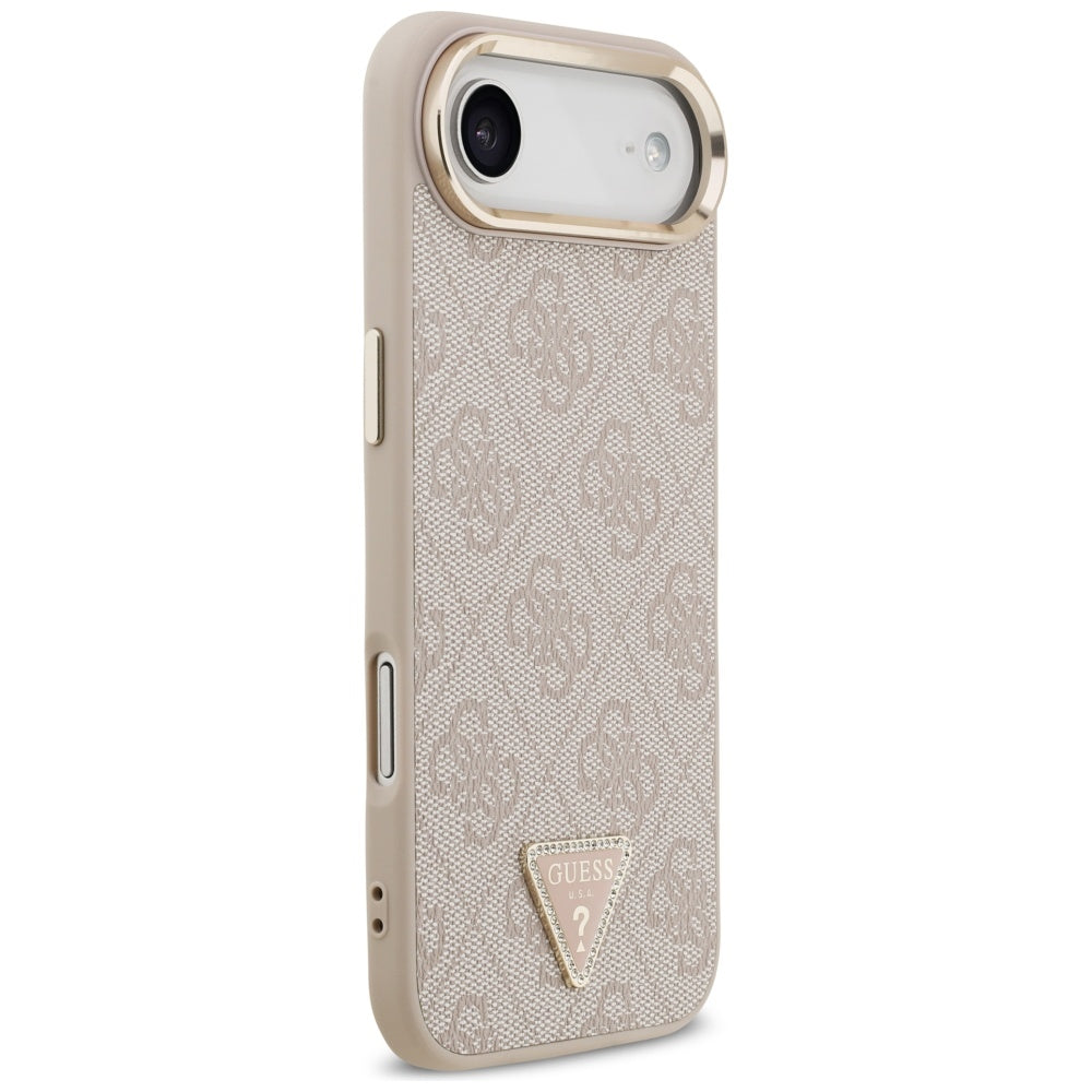 Funda MagSafe para Apple iPhone 17 Air, Guess, Logo Triángulo 4G, Rosa Dorado