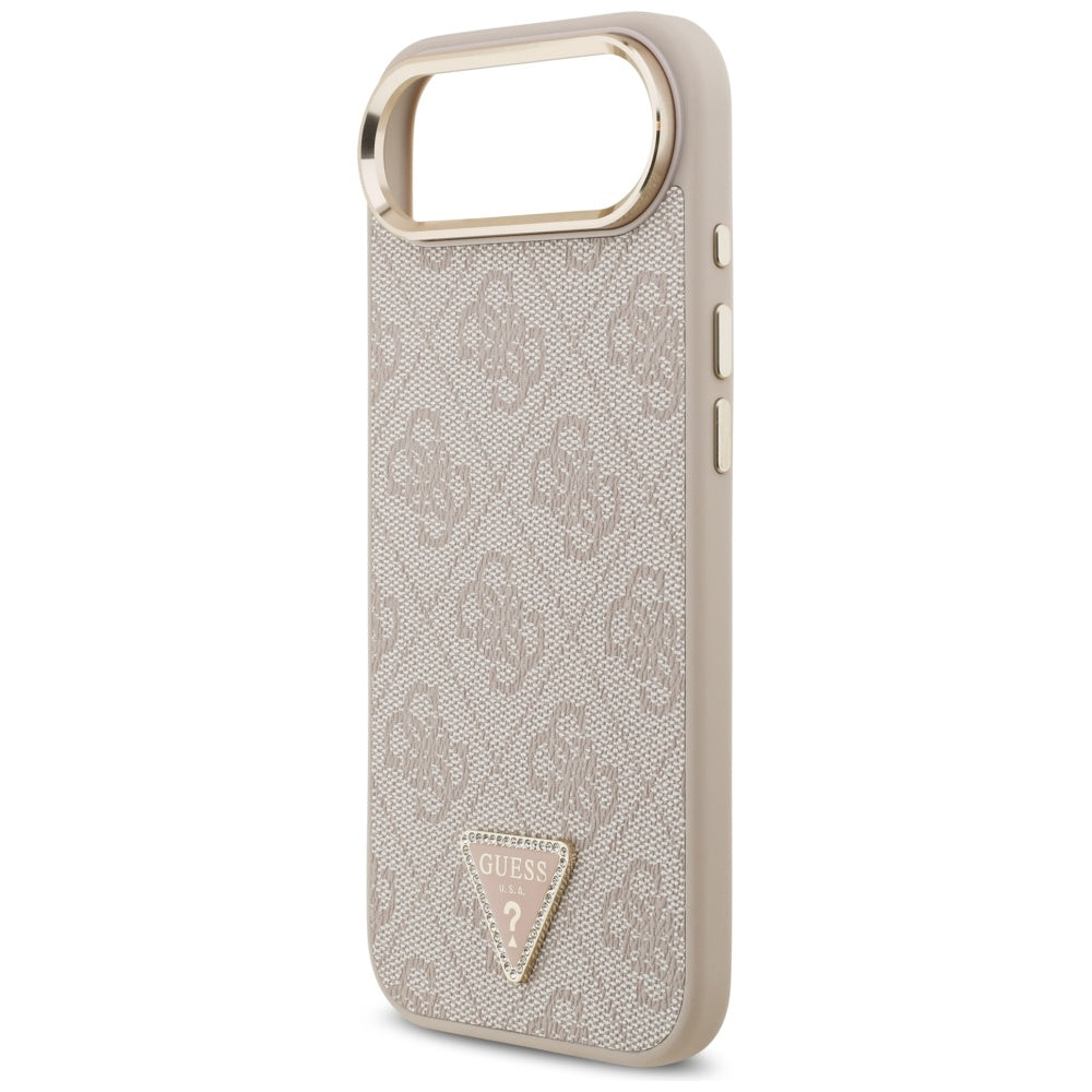 Funda MagSafe para Apple iPhone 17 Air, Guess, Logo Triángulo 4G, Rosa Dorado