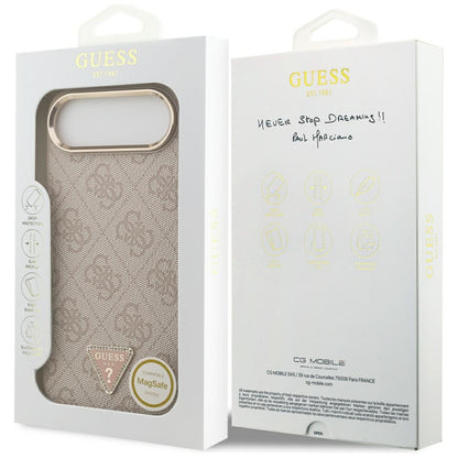 Funda MagSafe para Apple iPhone 17 Air, Guess, Logo Triángulo 4G, Rosa Dorado
