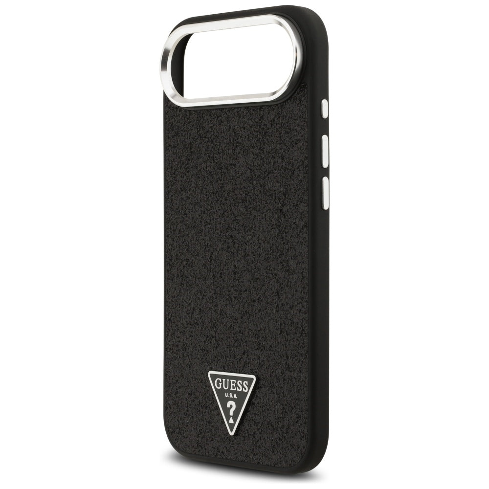 Funda MagSafe para Apple iPhone 17 Air, Guess, Glitter Triangle Logo, Negra