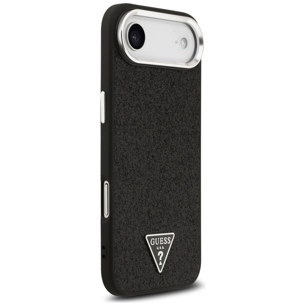 Funda MagSafe para Apple iPhone 17 Air, Guess, Glitter Triangle Logo, Negra