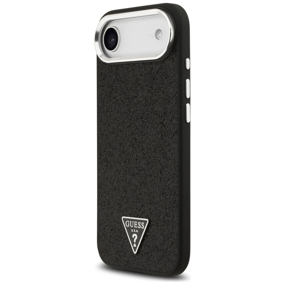 Funda MagSafe para Apple iPhone 17 Air, Guess, Glitter Triangle Logo, Negra