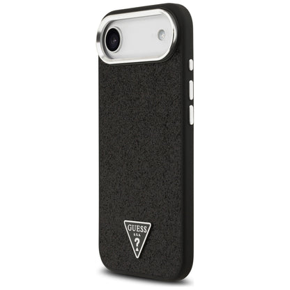 Funda MagSafe para Apple iPhone 17 Air, Guess, Glitter Triangle Logo, Negra