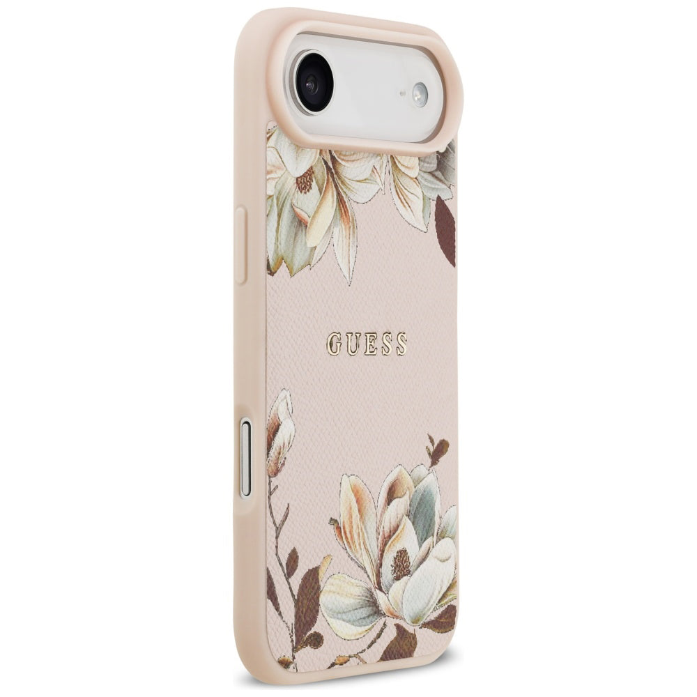 Funda MagSafe para Apple iPhone 17 Air, Guess, Grained Flowers, Rosa.