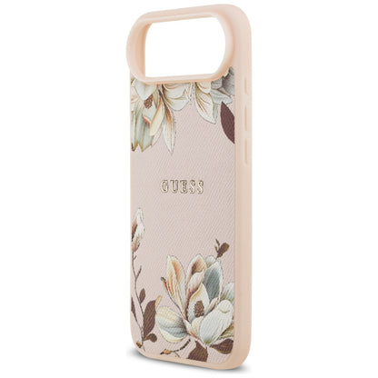 Funda MagSafe para Apple iPhone 17 Air, Guess, Grained Flowers, Rosa.