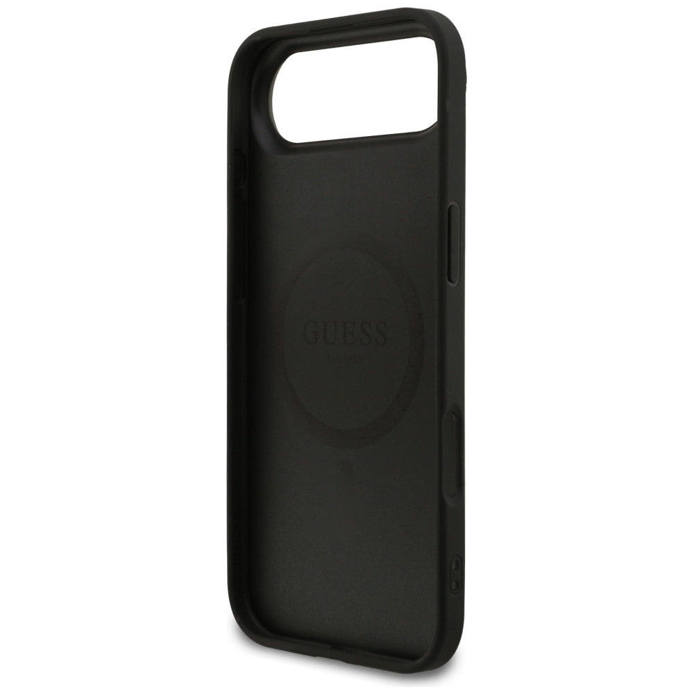 Funda MagSafe para Apple iPhone 17 Air, Guess, Grained Gold Ring, Negra