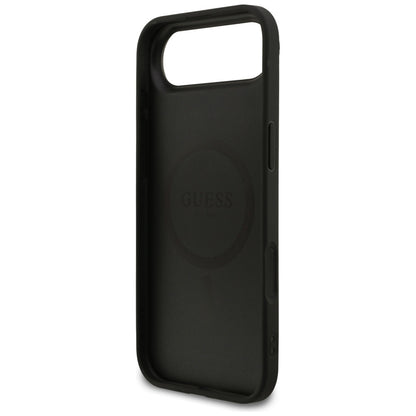 Funda MagSafe para Apple iPhone 17 Air, Guess, Grained Gold Ring, Negra