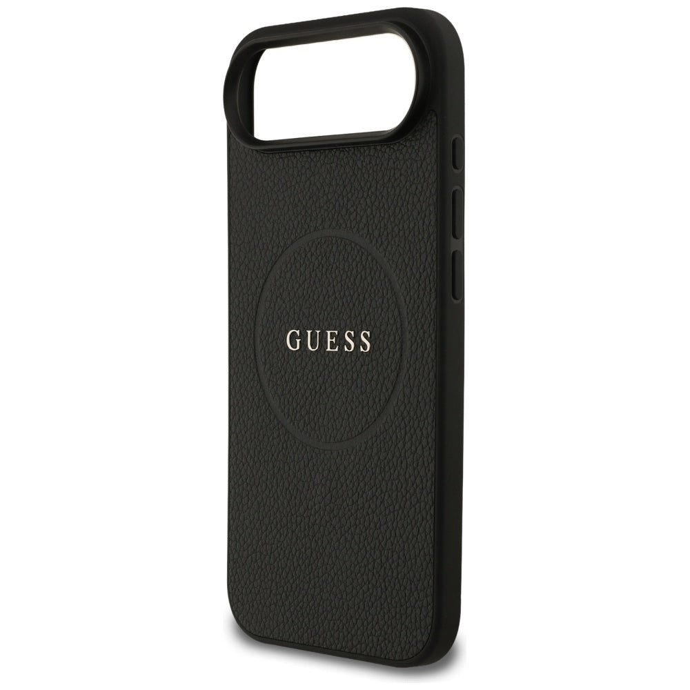 Funda MagSafe para Apple iPhone 17 Air, Guess, Grained Gold Ring, Negra