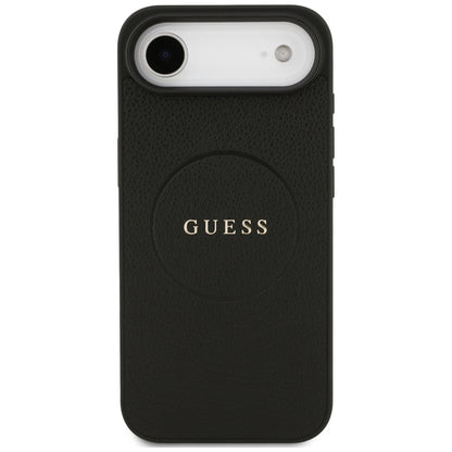 Funda MagSafe para Apple iPhone 17 Air, Guess, Grained Gold Ring, Negra