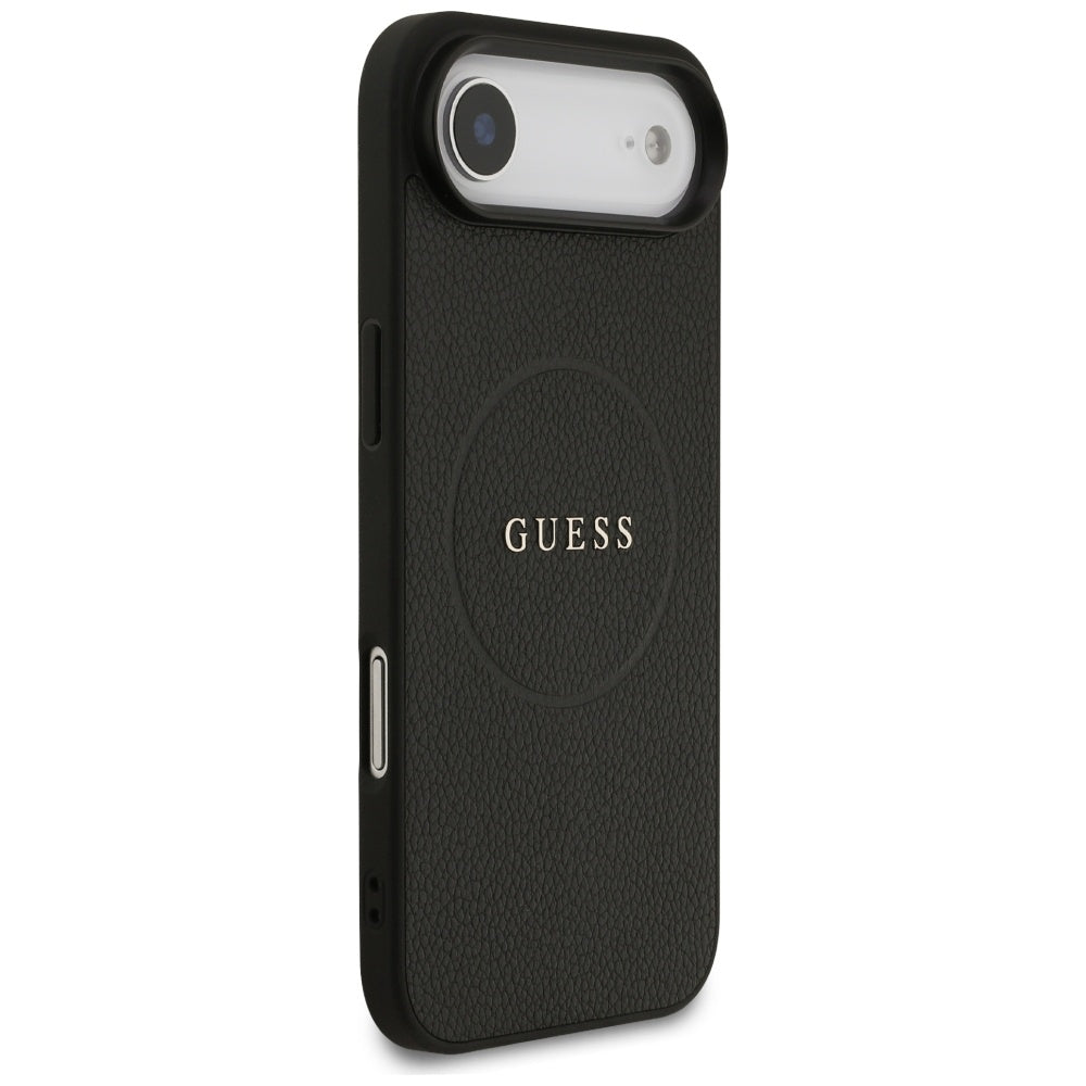 Funda MagSafe para Apple iPhone 17 Air, Guess, Grained Gold Ring, Negra