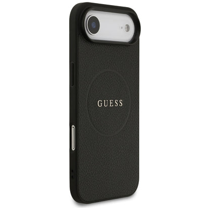 Funda MagSafe para Apple iPhone 17 Air, Guess, Grained Gold Ring, Negra