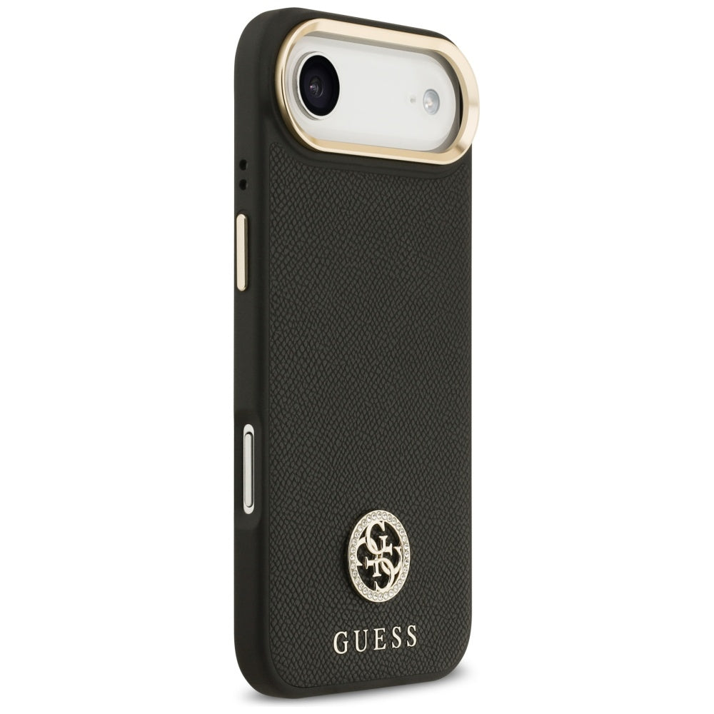 Funda MagSafe para Apple iPhone 17 Air, Guess, Grained Strass Logo, Negra