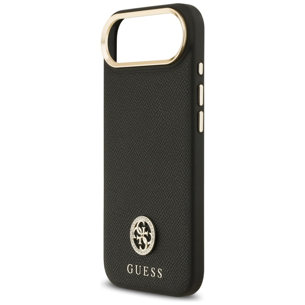 Funda MagSafe para Apple iPhone 17 Air, Guess, Grained Strass Logo, Negra