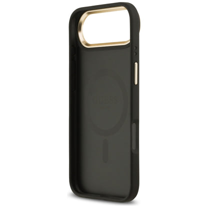 Funda MagSafe para Apple iPhone 17 Air, Guess, Grained Strass Logo, Negra