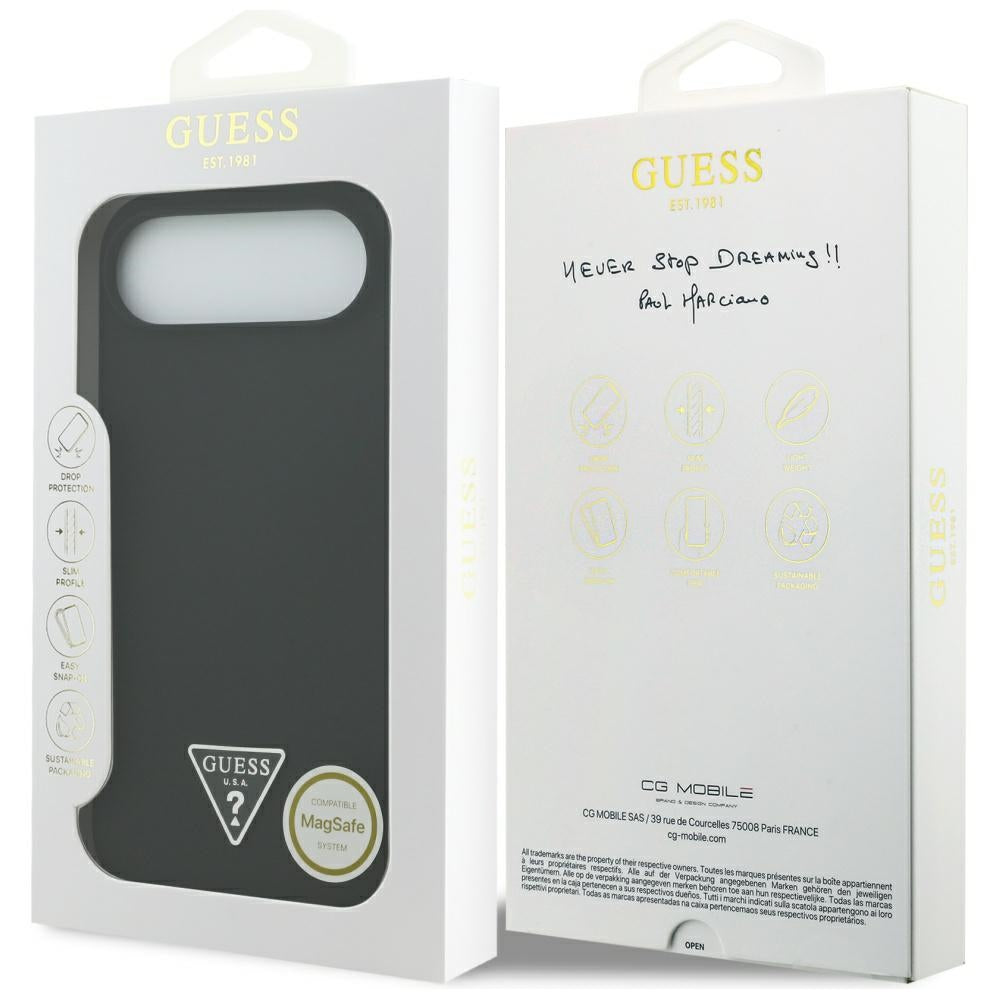 Funda MagSafe para Apple iPhone 17 Air, Guess, Logo Triangular, Negra
