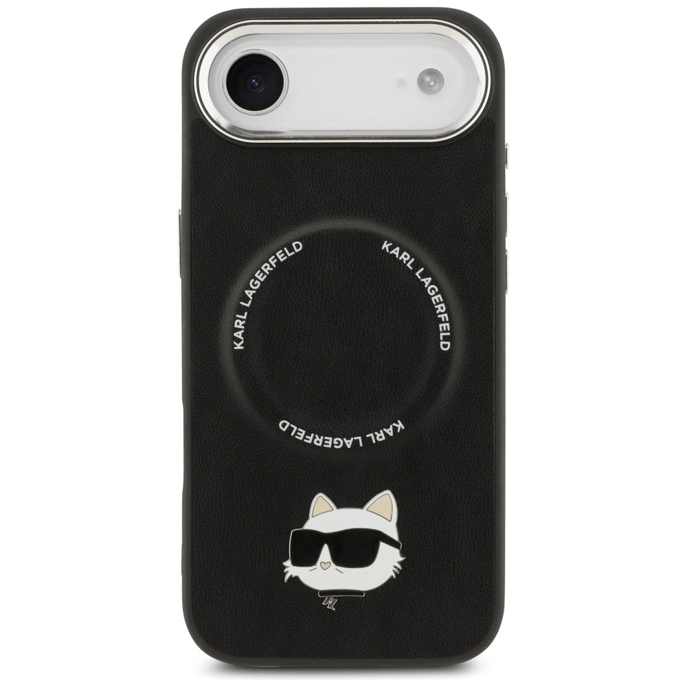 Funda MagSafe para Apple iPhone 17 Air, Karl Lagerfeld, Choupette Pin, Negra