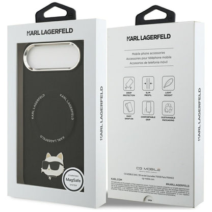 Funda MagSafe para Apple iPhone 17 Air, Karl Lagerfeld, Choupette Pin, Negra