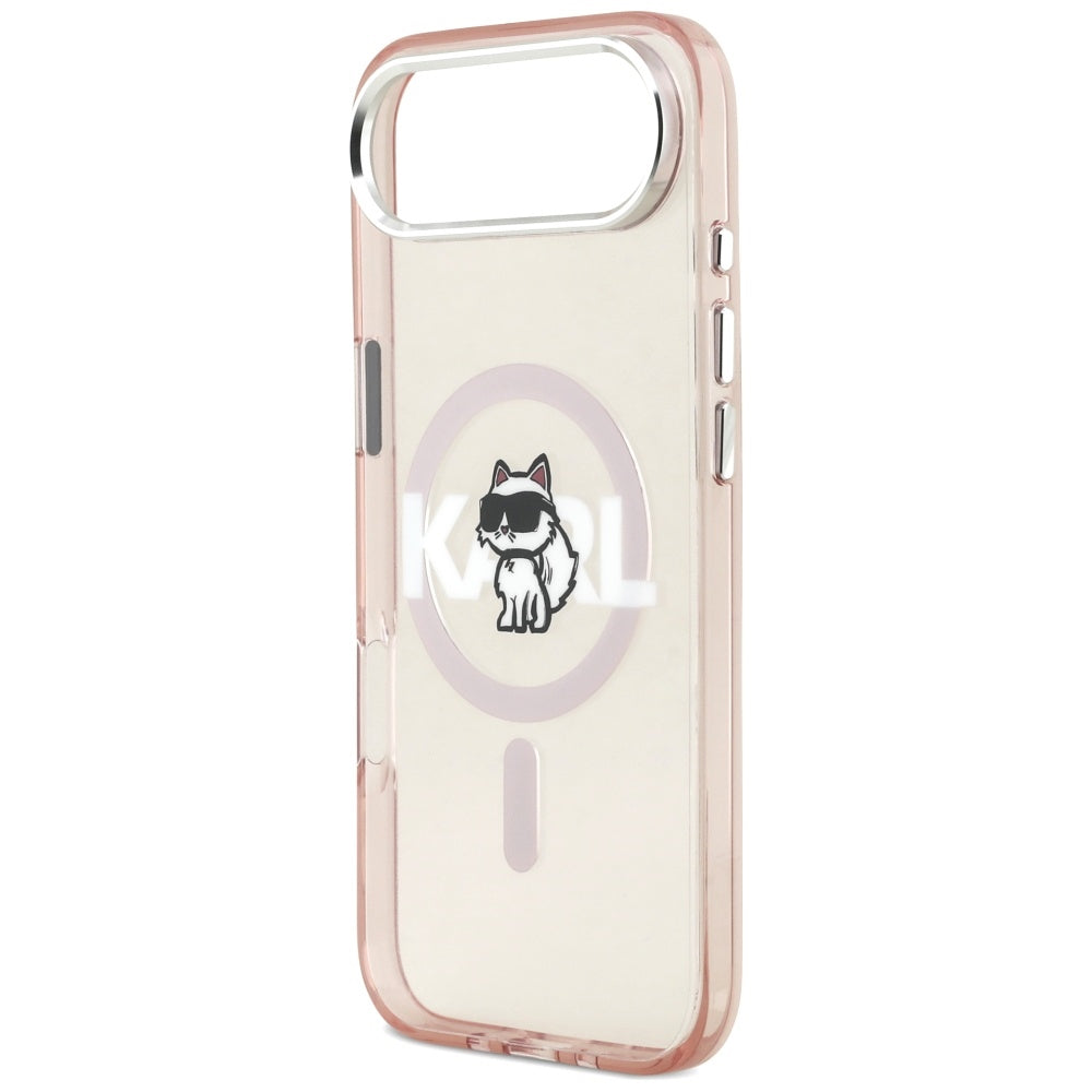 Funda MagSafe para Apple iPhone 17 Air, Karl Lagerfeld, IML Sketch Logo Choupette, Rosa.