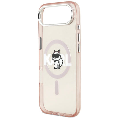 Funda MagSafe para Apple iPhone 17 Air, Karl Lagerfeld, IML Sketch Logo Choupette, Rosa.