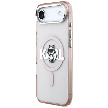 Funda MagSafe para Apple iPhone 17 Air, Karl Lagerfeld, IML Sketch Logo Choupette, Rosa.
