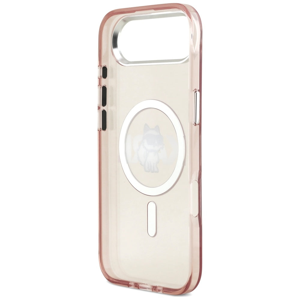 Funda MagSafe para Apple iPhone 17 Air, Karl Lagerfeld, IML Sketch Logo Choupette, Rosa.
