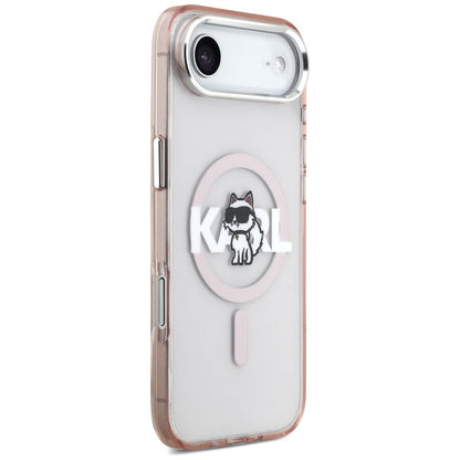 Funda MagSafe para Apple iPhone 17 Air, Karl Lagerfeld, IML Sketch Logo Choupette, Rosa.