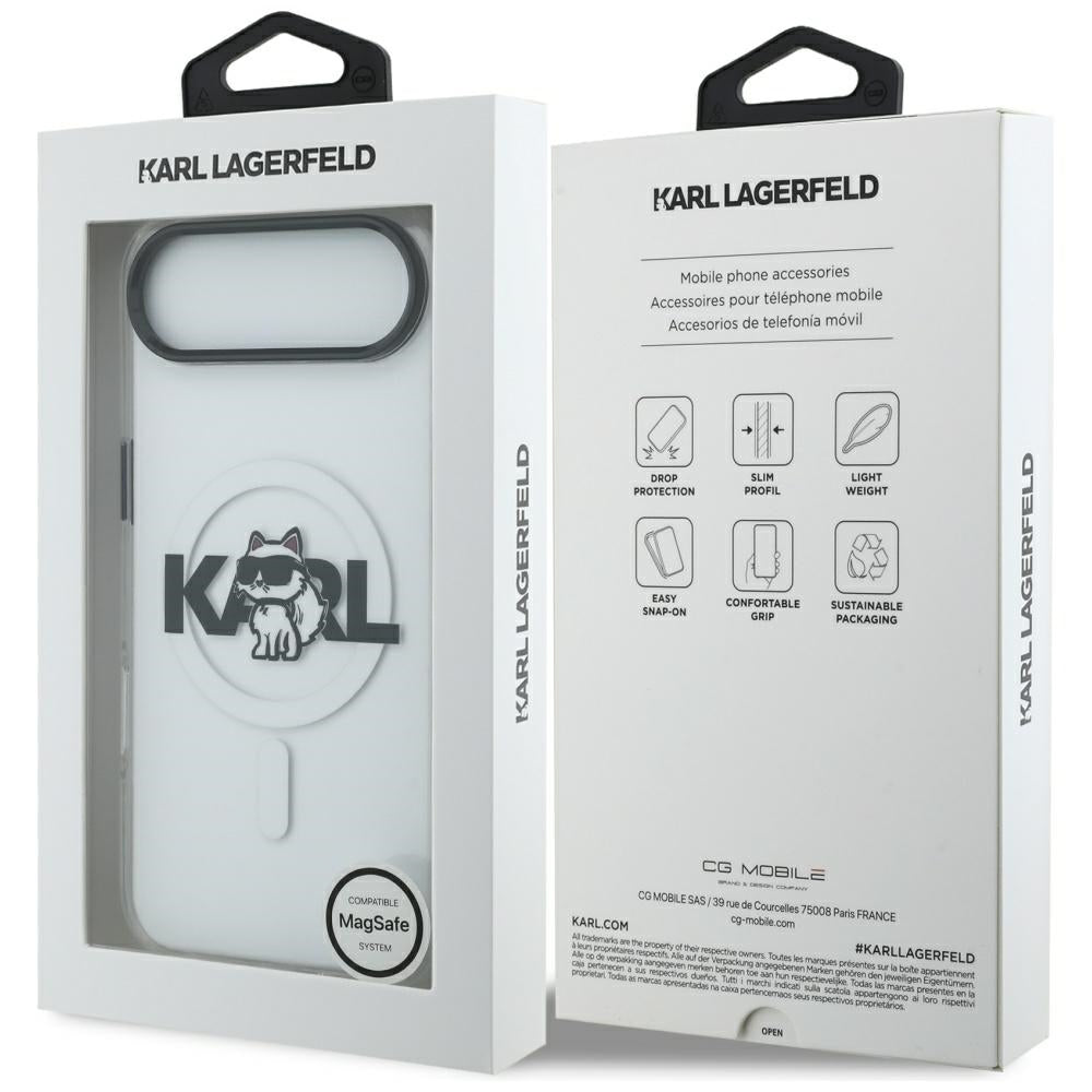 Funda MagSafe para Apple iPhone 17 Air, Karl Lagerfeld, IML Sketch Logo Choupette, Transparente