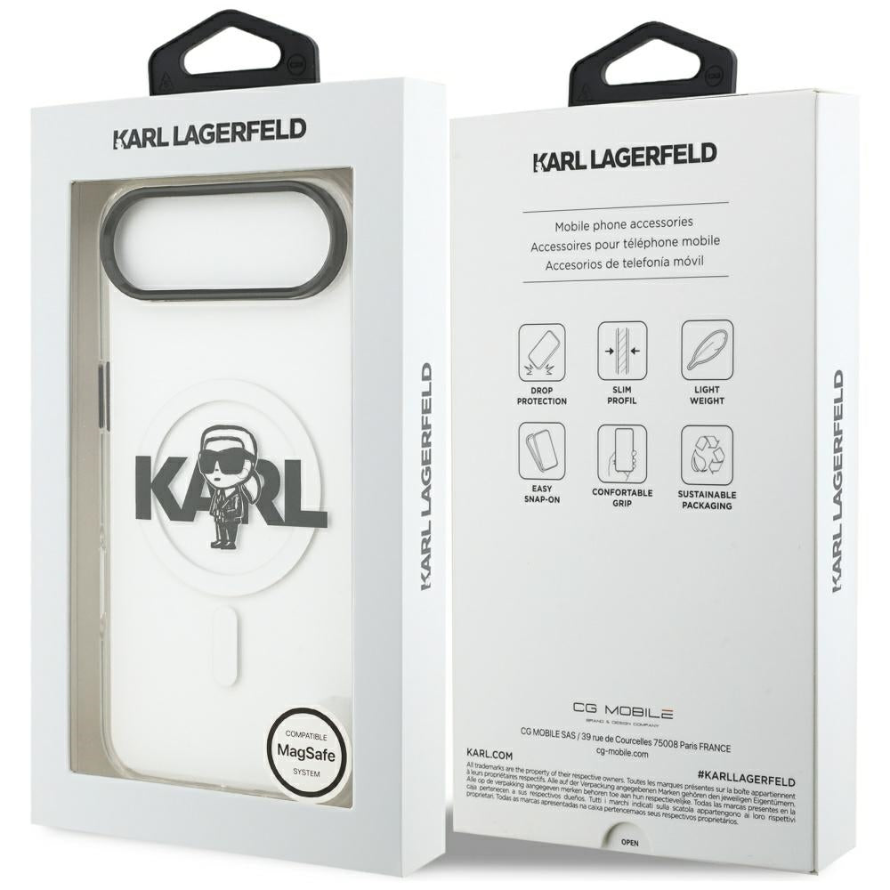 Funda MagSafe para Apple iPhone 17 Air, Karl Lagerfeld, IML Sketch Logo Karl, Transparente