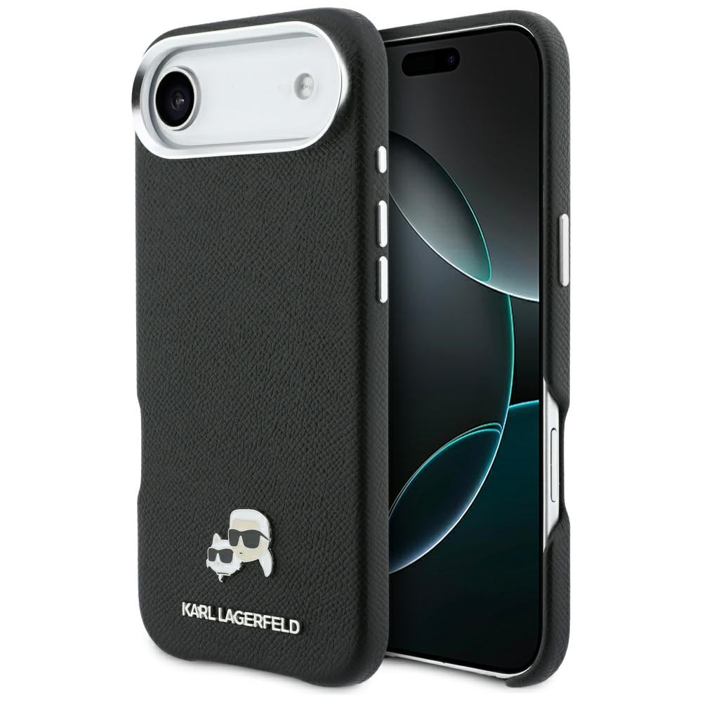 Funda MagSafe para Apple iPhone 17 Air, Karl Lagerfeld, Karl & Choupette Head's Pin, Negra