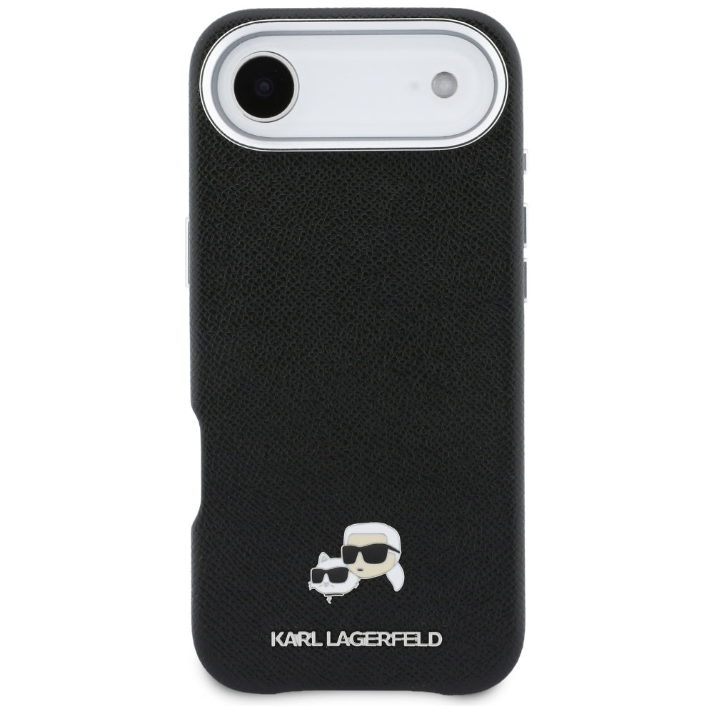Funda MagSafe para Apple iPhone 17 Air, Karl Lagerfeld, Karl & Choupette Head's Pin, Negra