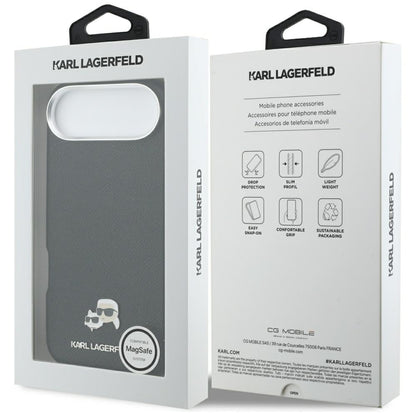 Funda MagSafe para Apple iPhone 17 Air, Karl Lagerfeld, Karl & Choupette Head's Pin, Negra