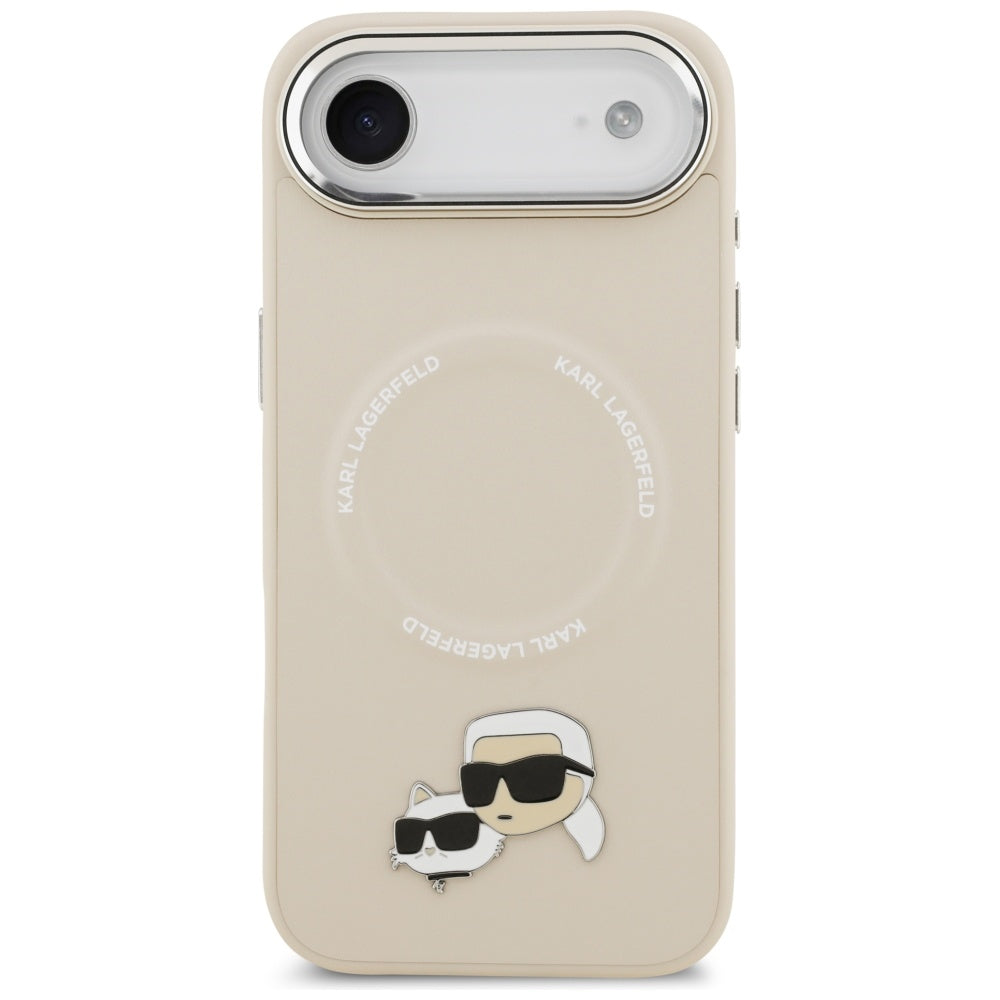 Funda MagSafe para Apple iPhone 17 Air, Karl Lagerfeld, Karl & Choupette Pins, Beige