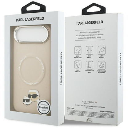 Funda MagSafe para Apple iPhone 17 Air, Karl Lagerfeld, Karl & Choupette Pins, Beige