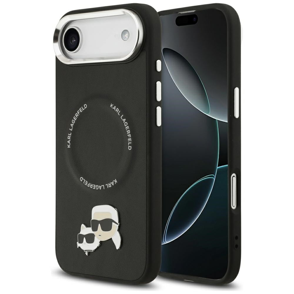 Funda MagSafe para Apple iPhone 17 Air, Karl Lagerfeld, Karl & Choupette Pins, Negra