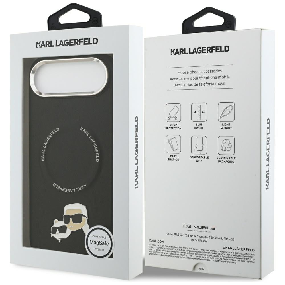 Funda MagSafe para Apple iPhone 17 Air, Karl Lagerfeld, Karl & Choupette Pins, Negra