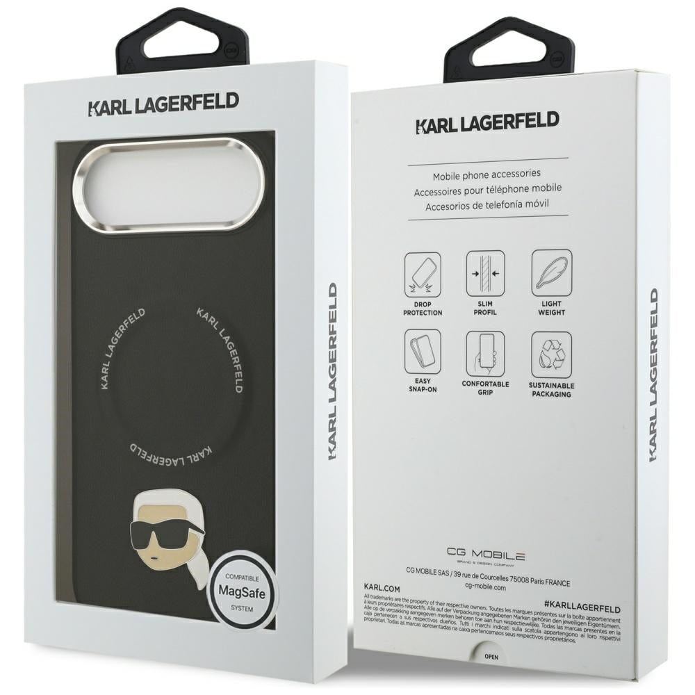 Funda MagSafe para Apple iPhone 17 Air, Karl Lagerfeld, Karl Pin, Negra