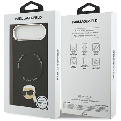 Funda MagSafe para Apple iPhone 17 Air, Karl Lagerfeld, Karl Pin, Negra