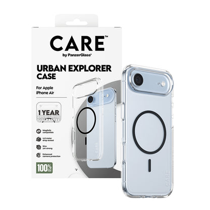Funda MagSafe para Apple iPhone 17 Air, PanzerGlass, Care Urban Explorer, Transparente Negra