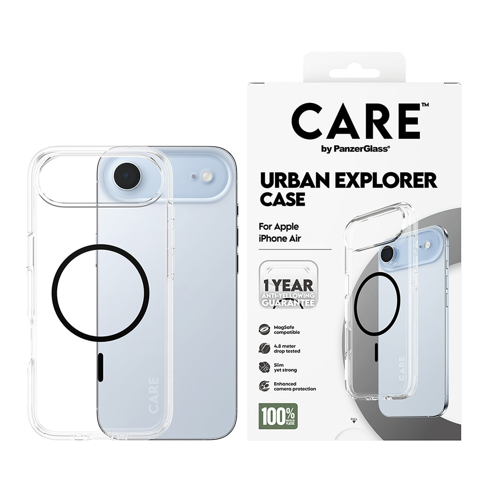 Funda MagSafe para Apple iPhone 17 Air, PanzerGlass, Care Urban Explorer, Transparente Negra